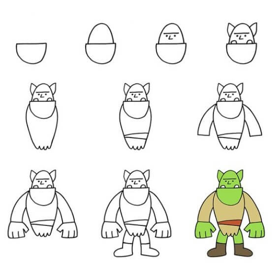 Desenhos de Imagem de monstro goblin
