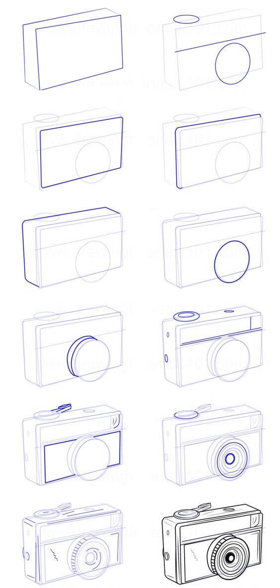 Desenhos de Imagem detalhada da câmera
