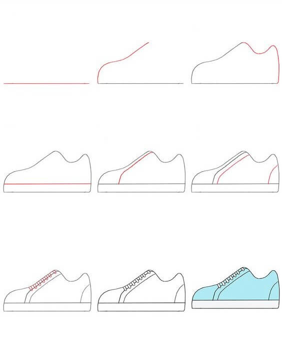 Desenhos de Imagem fácil de sapatos