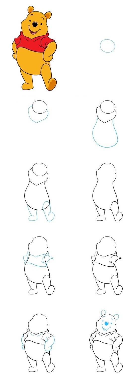 Desenhos de Imagem fácil do Ursinho Pooh
