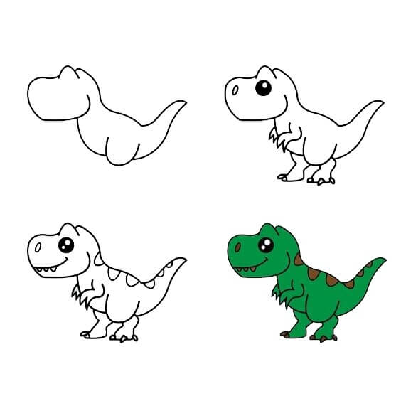 Desenhos de Imagem fofa de T-Rex