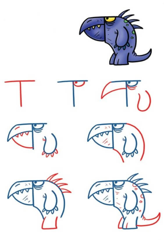 Desenhos de Imagem simples de monstro