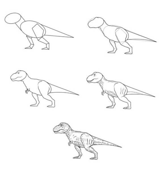 Desenhos de Imagem simples de T-Rex