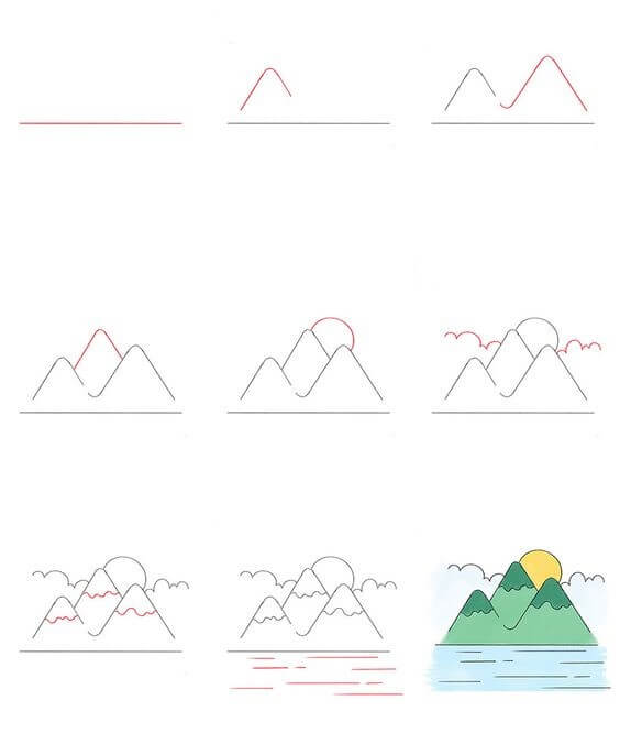Desenhos de Impressão de paisagem