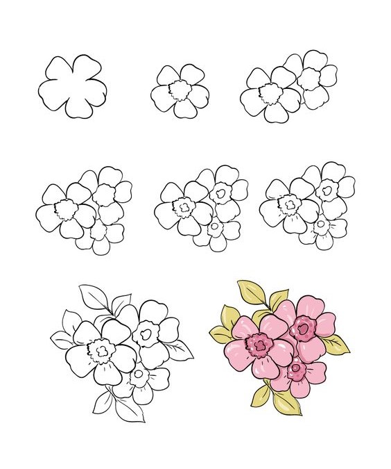 Desenhos de Impressão gratuita de flores de cerejeira