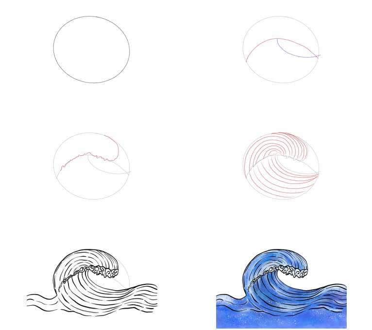 Desenhos de Impressão gratuita de onda