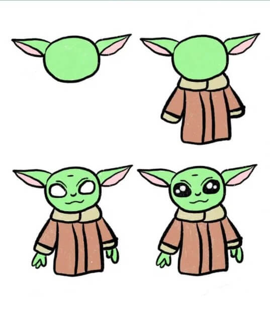 Desenhos de Impressão gratuita do Baby Yoda