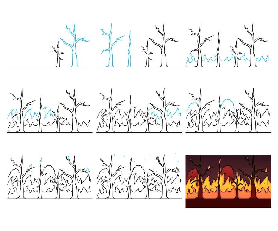 Desenhos de Incêndio florestal