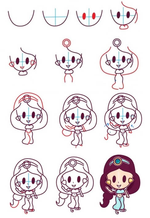 Desenhos de Jasmine fofa grátis