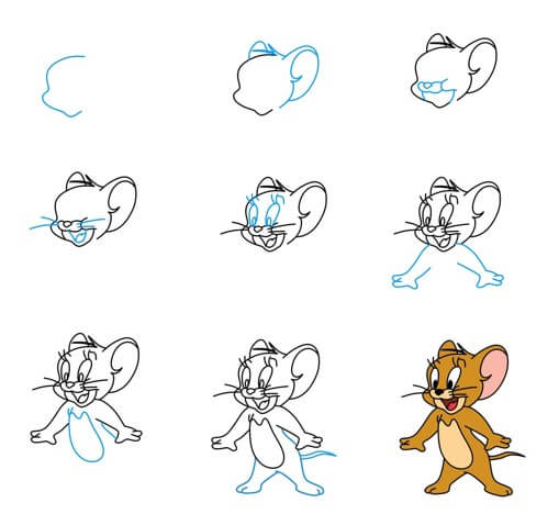 Desenhos de Jerry ficou surpreso