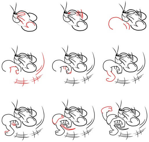 Desenhos de Jerry rato chuta