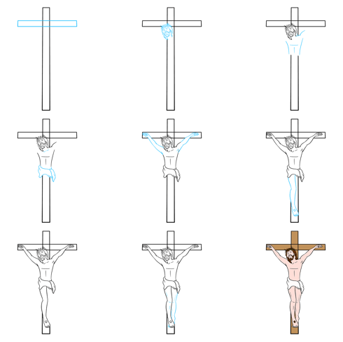 Desenhos de Jesus está na cruz (4)