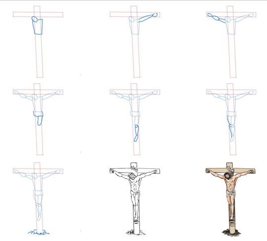 Desenhos de Jesus está na cruz (5)