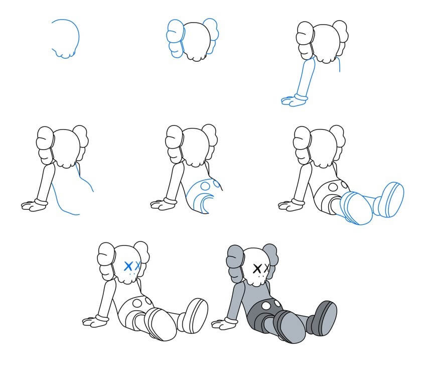 Desenhos de Kaws cansado