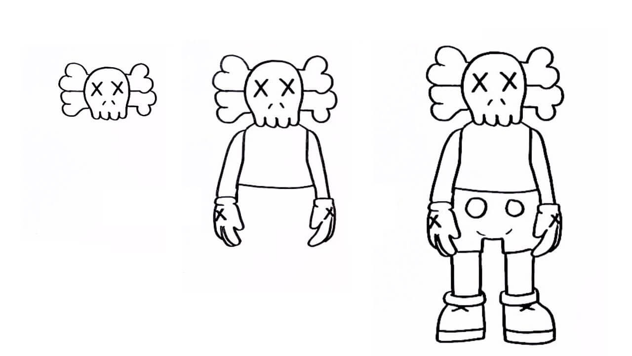 Desenhos de Kaws fácil