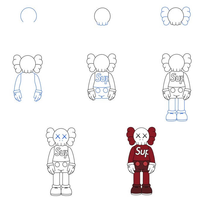 Desenhos de Kaws fica de pé