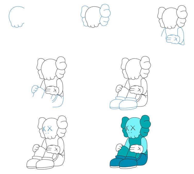 Desenhos de Kaws senta