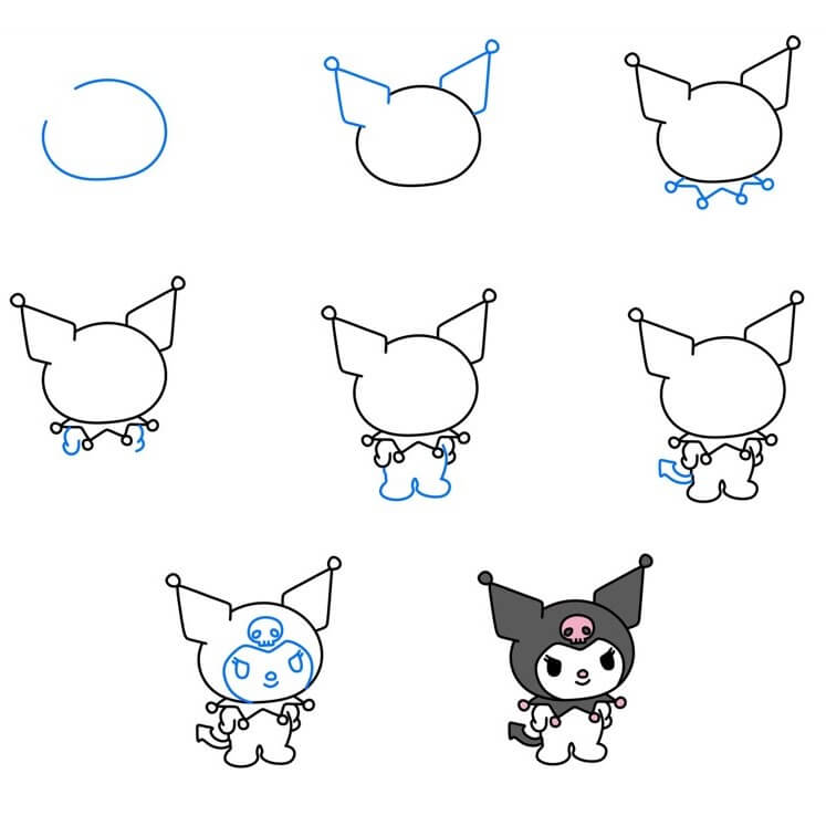 Desenhos de Kuromi confiante