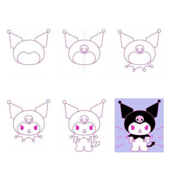 Desenhos de Kuromi fácil