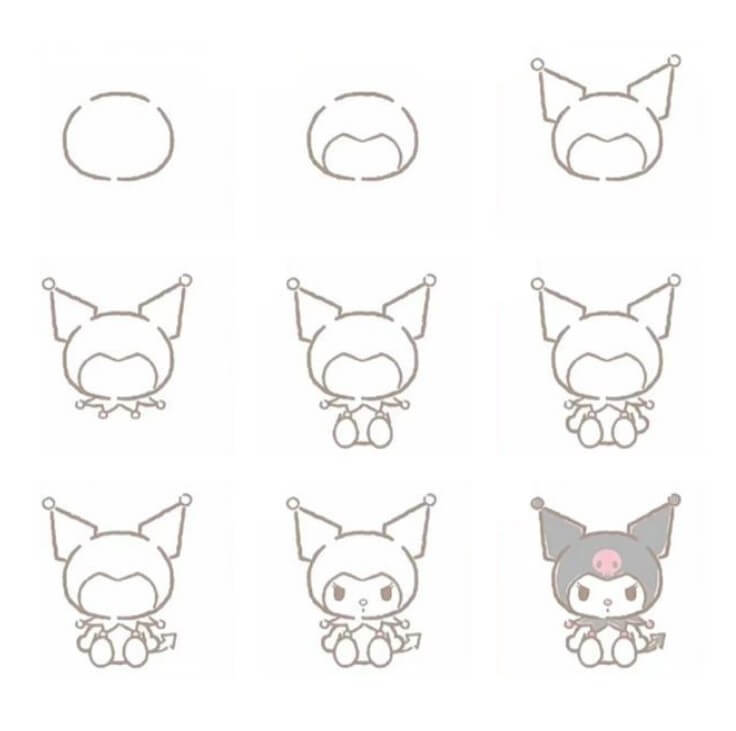 Desenhos de Kuromi sentada