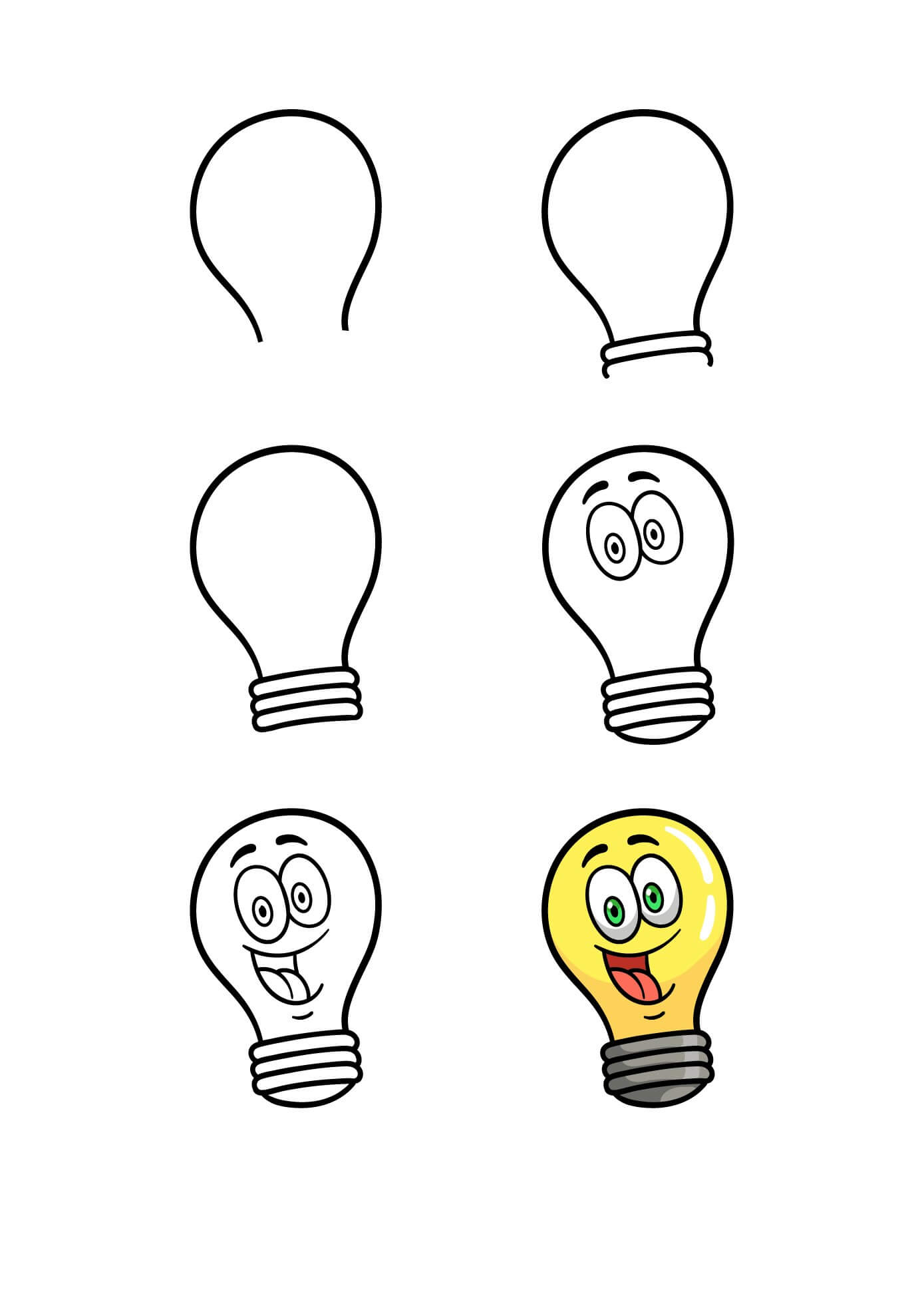 Desenhos de Lâmpada Divertida