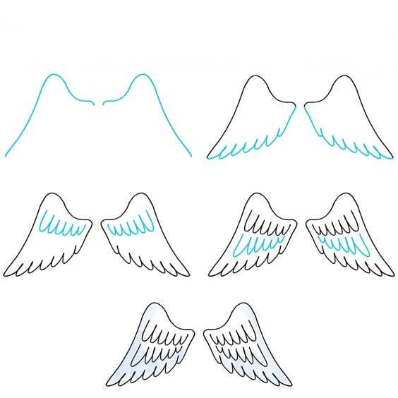 Desenhos de Lindas asas de anjo