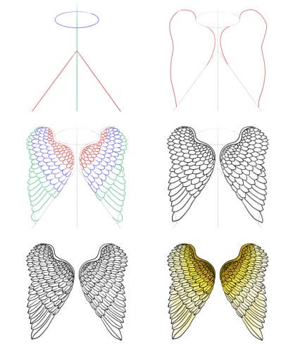 Desenhos de Lindas asas de anjo grátis
