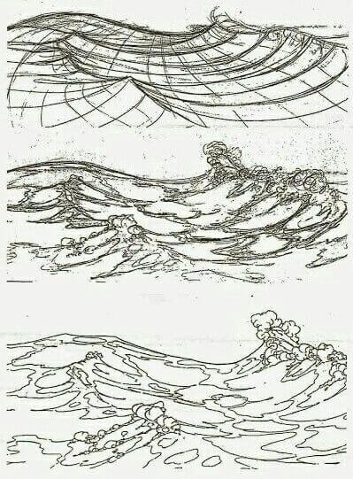 Desenhos de Linhas artísticas do oceano