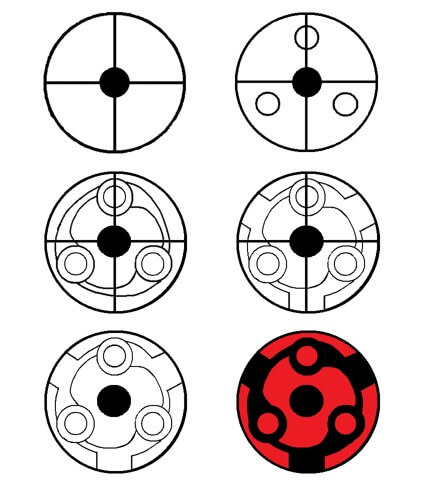 Desenhos de Mangekyou sharingan Madara