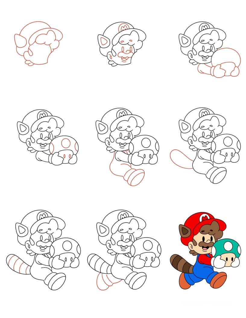 Desenhos de Mario and Toad