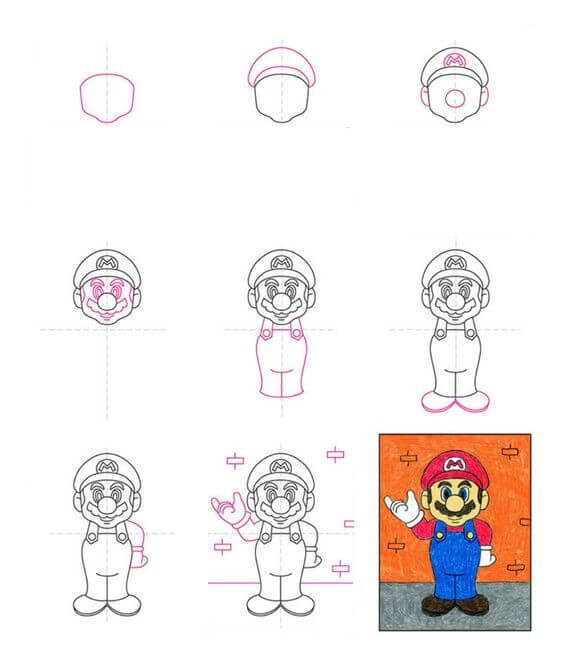 Desenhos de Mario pinta