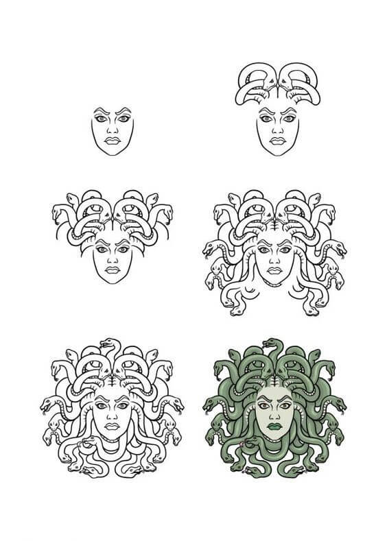 Desenhos de Medusa assustadora