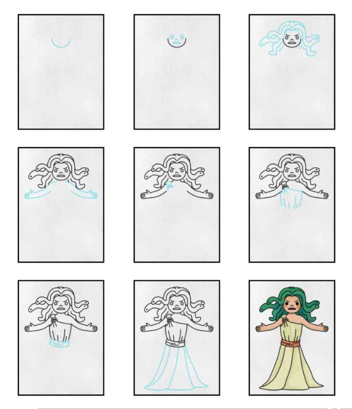 Desenhos de Medusa está furiosa