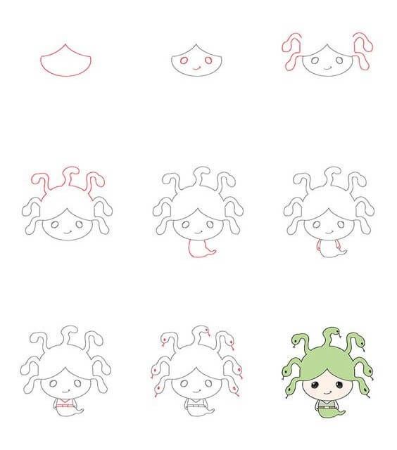Desenhos de Medusa fofa