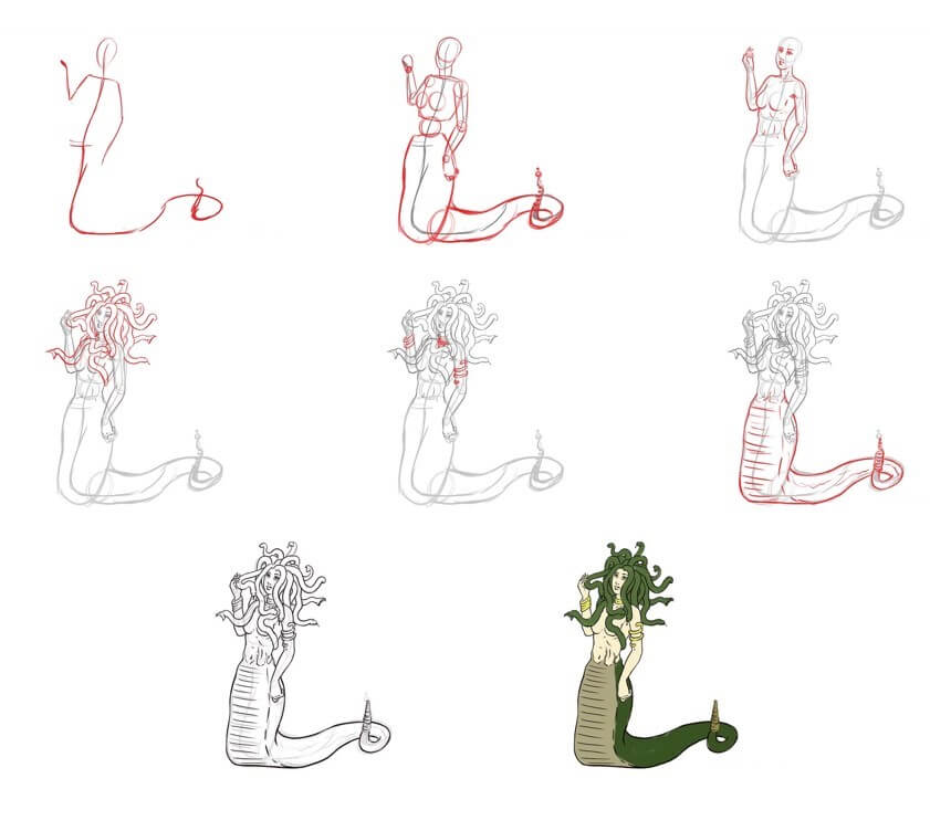 Desenhos de Medusa para imprimir