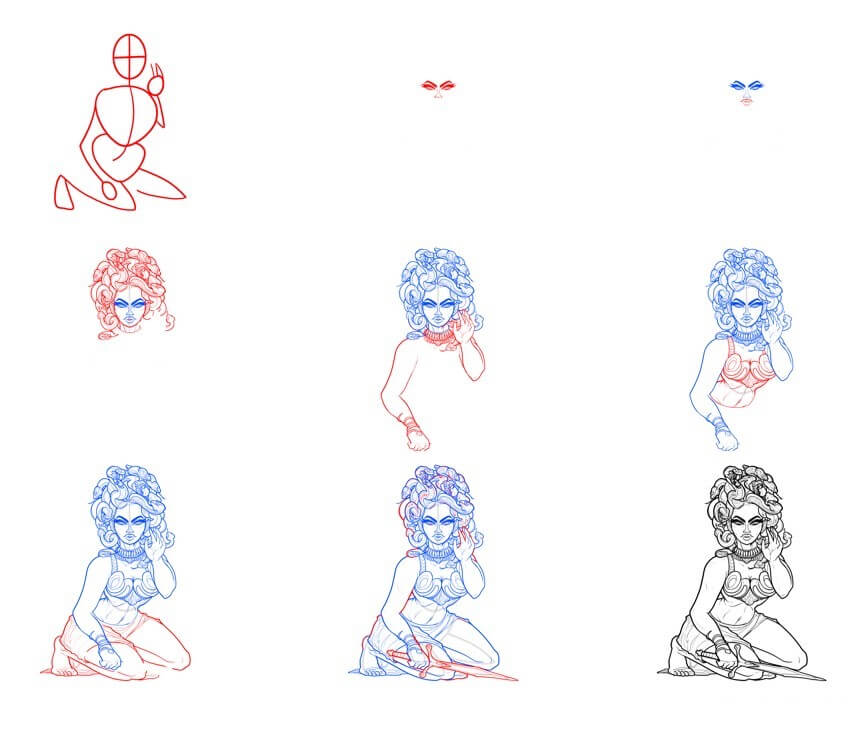 Desenhos de Medusa para imprimir gratuitamente