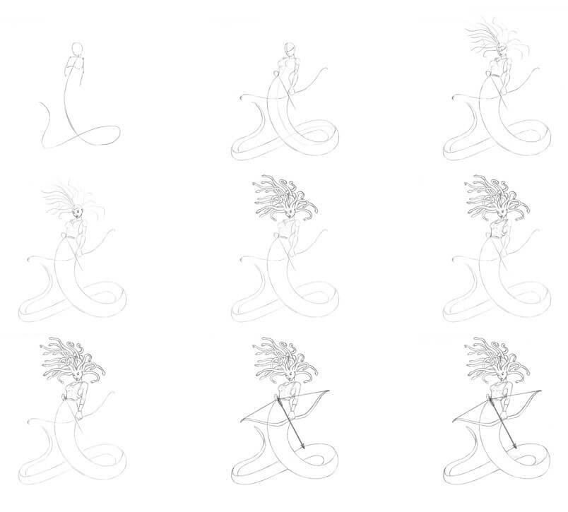 Desenhos de Medusa simples