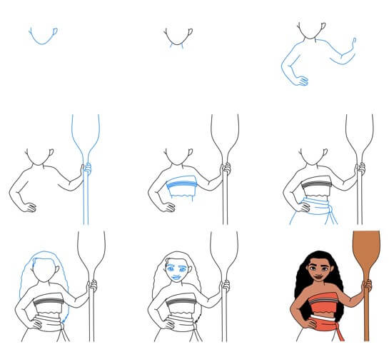 Desenhos de Moana básica