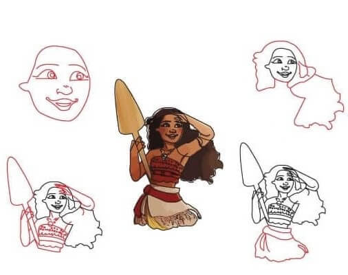 Desenhos de Moana simples
