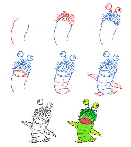 Desenhos de Monstro de olhos saltados