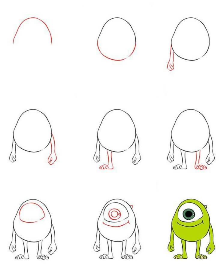 Desenhos de Monstro de um olho só fácil