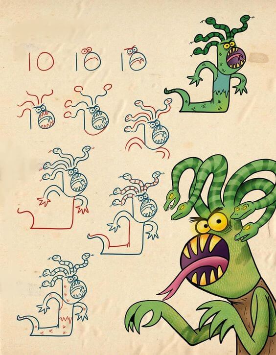 Desenhos de Monstro Medusa