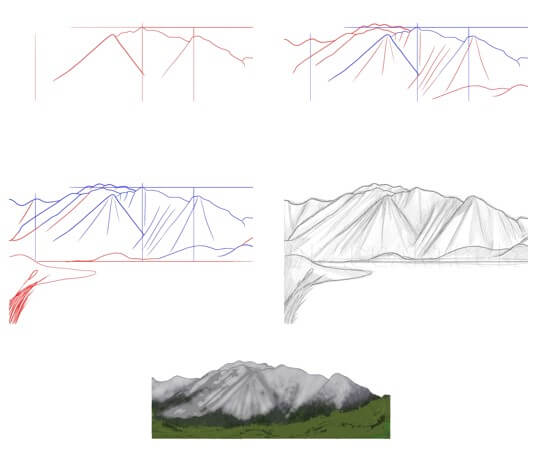 Desenhos de Montanha de Neve grande