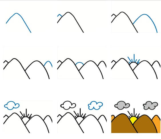 Desenhos de Montanhas fáceis