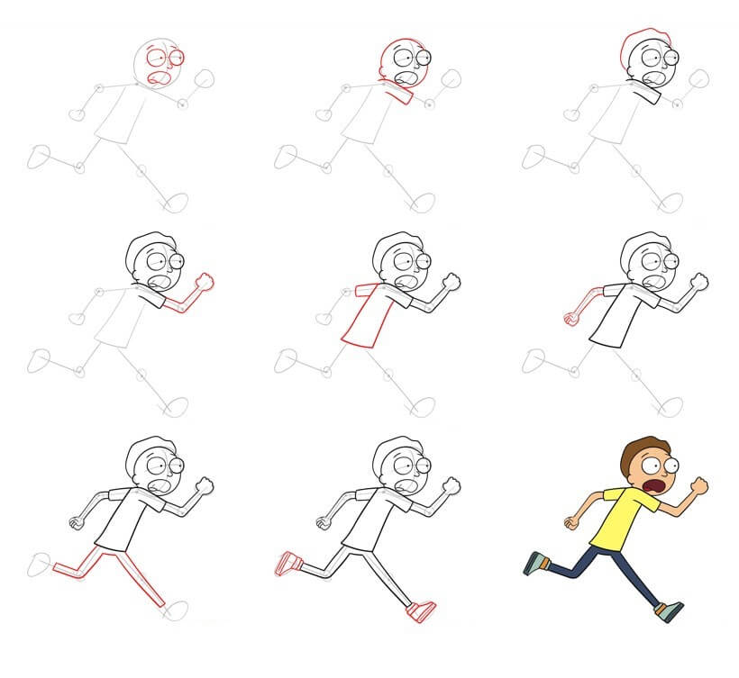 Desenhos de Morty corra rápido