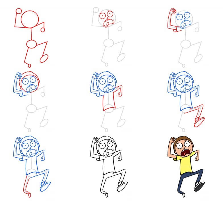 Desenhos de Morty correndo