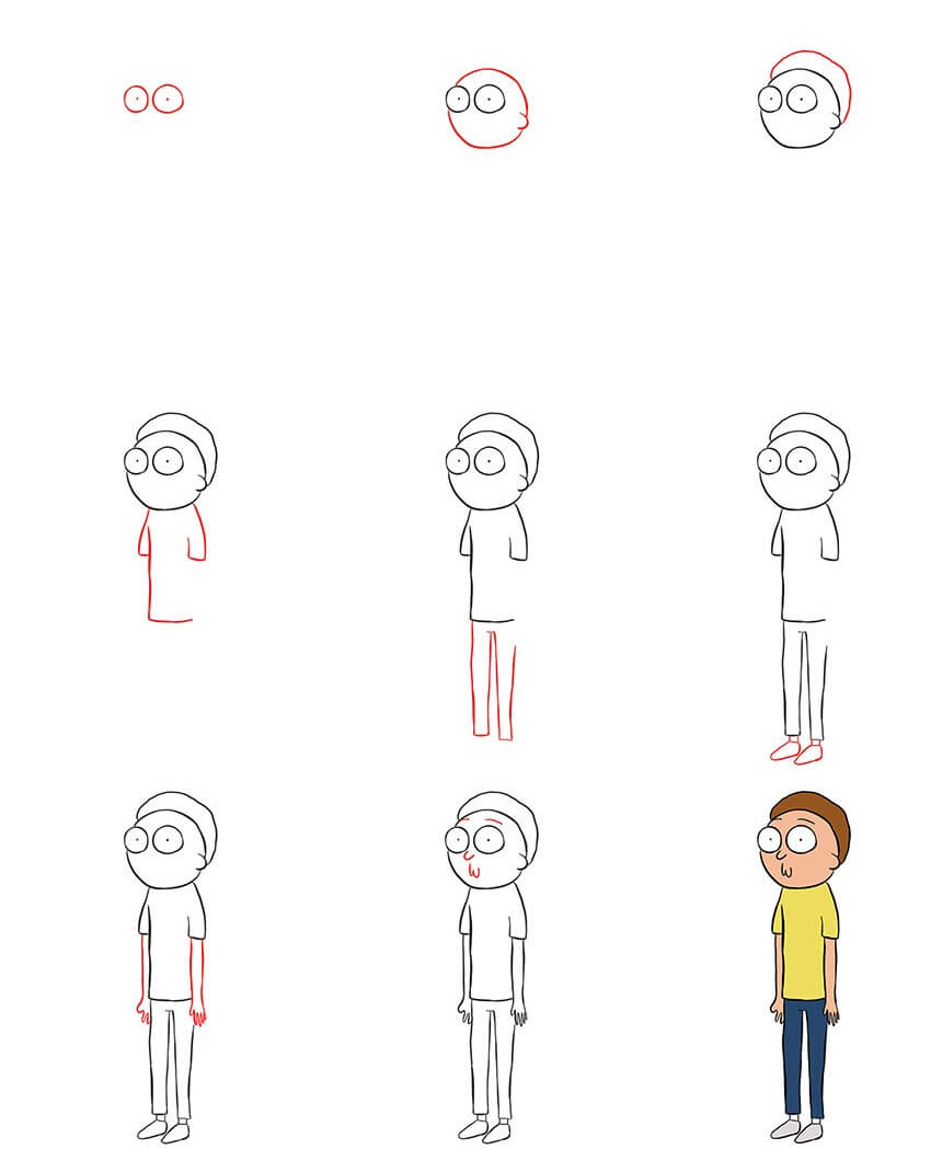 Desenhos de Morty de pé