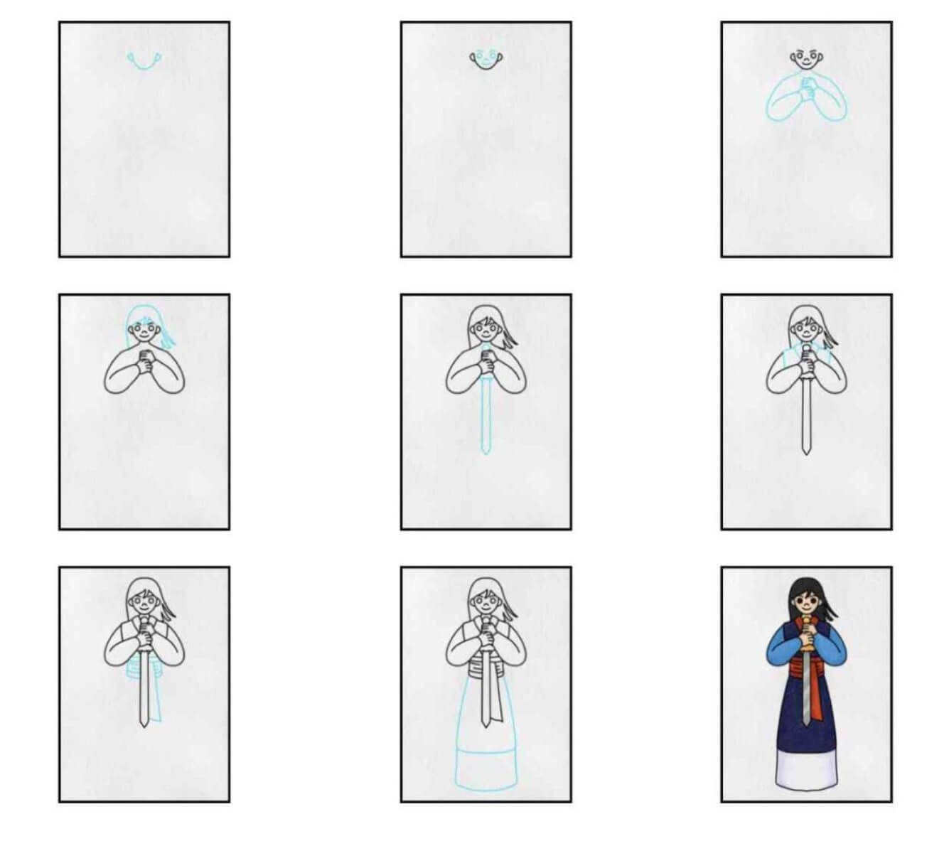 Desenhos de Mulan simples