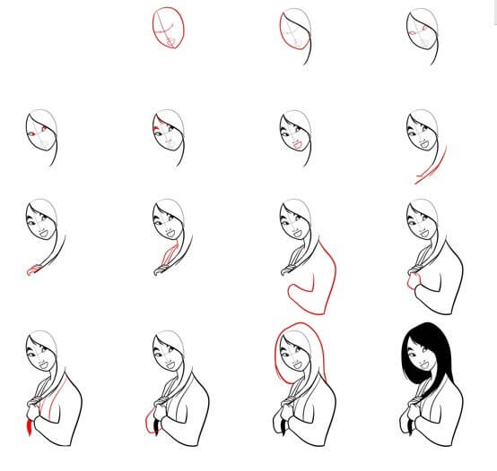 Desenhos de Mulan tímida