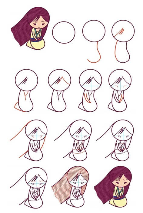 Desenhos de Mulan triste